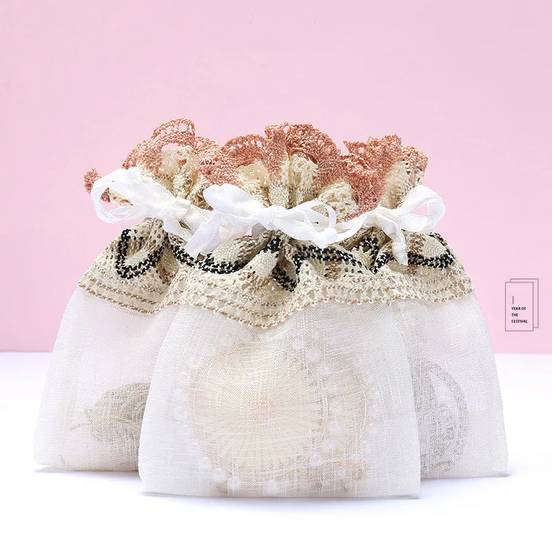 60 x Creative Handmade Beige Wave Lace Yarn Drawstring Bags Home Soap Storage Decor Wrapper
60 x Creative Handmade Beige Wave Lace Yarn Drawstring Bags Home Soap Storage Decor Wrapper