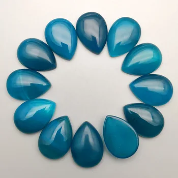 

Fashion Natural stone cab cabochon blue onyx 25x18MM water drop Teardrop for jewelry making beads parts 12Pcs/lot Free shipping