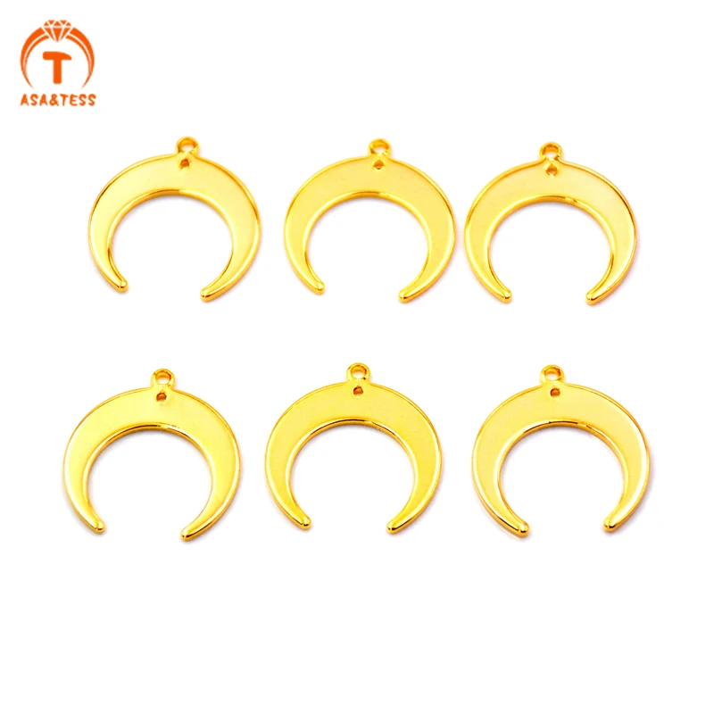 ASA&TESS 10pcs Gold Moon Charms 19x18mm Gold plated Brass finding Moon Connector Pendants
ASA&TESS 10pcs Gold Moon Charms 19x18mm Gold plated Brass finding Moon Connector Pendants
