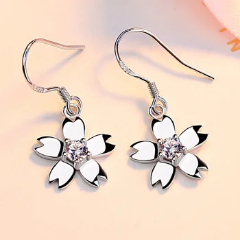 Romantic Korean Ear Jewelry Crystal Dangle Cherry Flower Drop Earrings For Women Girl Female Wedding 925 Sterling Silver Earring
Romantic Korean Ear Jewelry Crystal Dangle Cherry Flower Drop Earrings For Women Girl Female Wedding 925 Sterling Silver Earring