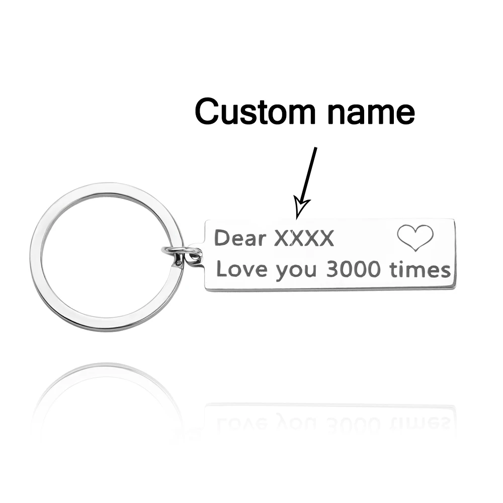 Customized Name Keychain Engraved I Love You 3000 Times Keyring For Couples Boyfriend Valentine Gift Jewelry Key Chain
Customized Name Keychain Engraved I Love You 3000 Times Keyring For Couples Boyfriend Valentine Gift Jewelry Key Chain