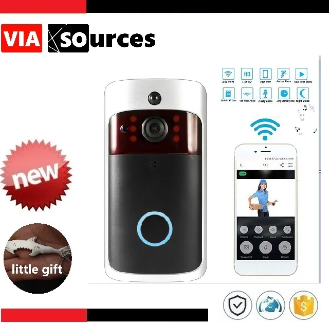 Visual Recording Consumption Remote Home Monitoring Night Vision Smart Video Door Phone Smart Wireless WiFi Security DoorBell
Visual Recording Consumption Remote Home Monitoring Night Vision Smart Video Door Phone Smart Wireless WiFi Security DoorBell