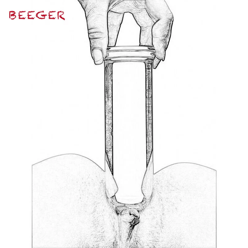 Большой стеклянный цилиндрический фаллоимитатор BEEGER большой пенис Анальная