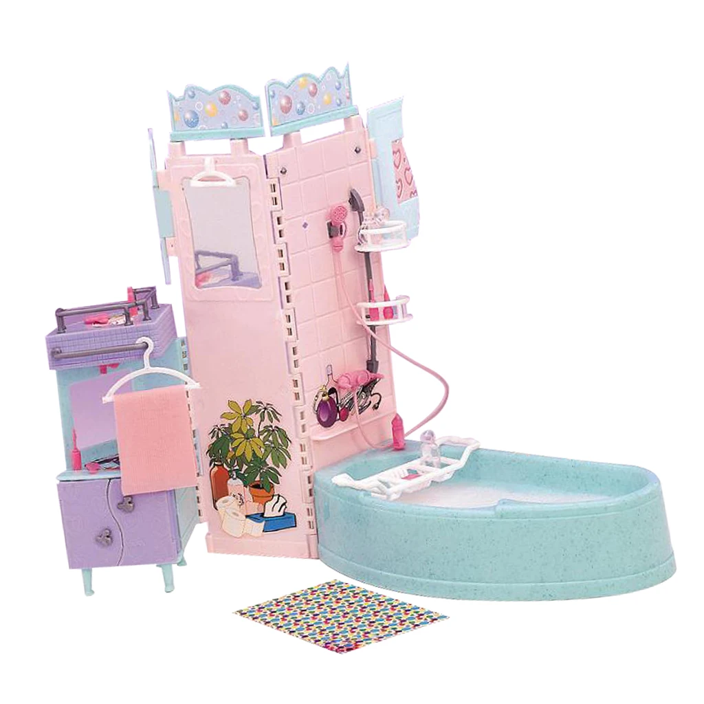 Miniature Bathtub Sink Furniture for Dollhouse Hot Toys Action Figures Summer Accessory