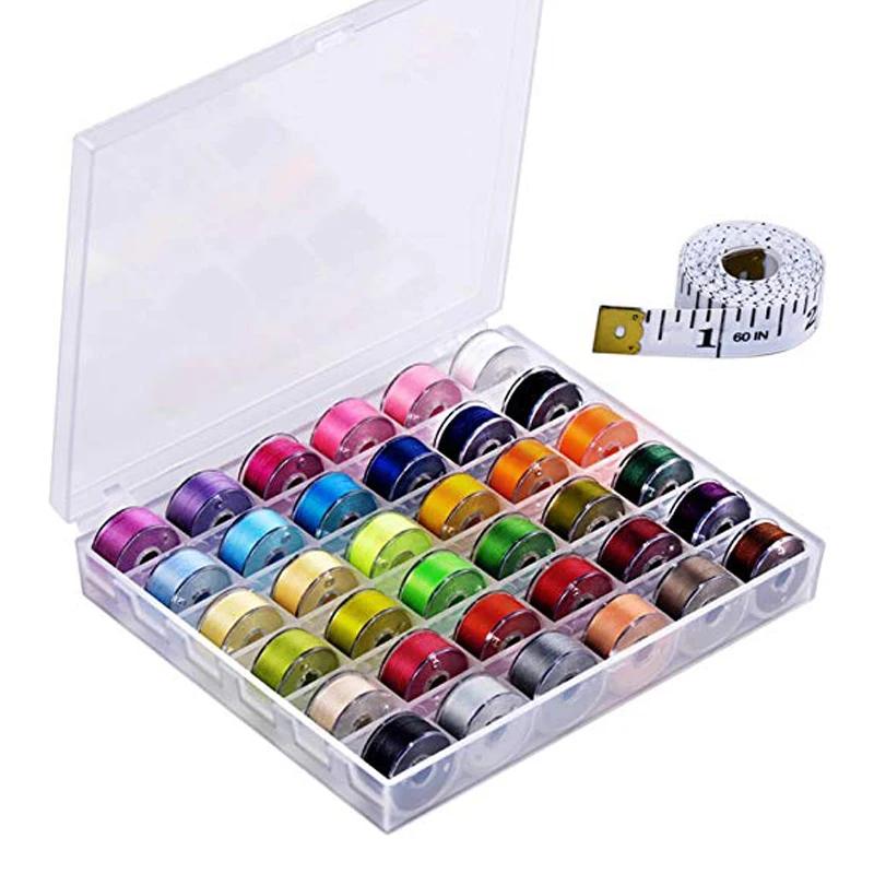36 Pcs Bobbins and Sewing Threads with Case and Soft Measuring Tape for Brother Singer Babylock Janome Kenmore (Assorted Colors)
36 Pcs Bobbins and Sewing Threads with Case and Soft Measuring Tape for Brother Singer Babylock Janome Kenmore (Assorted Colors)
