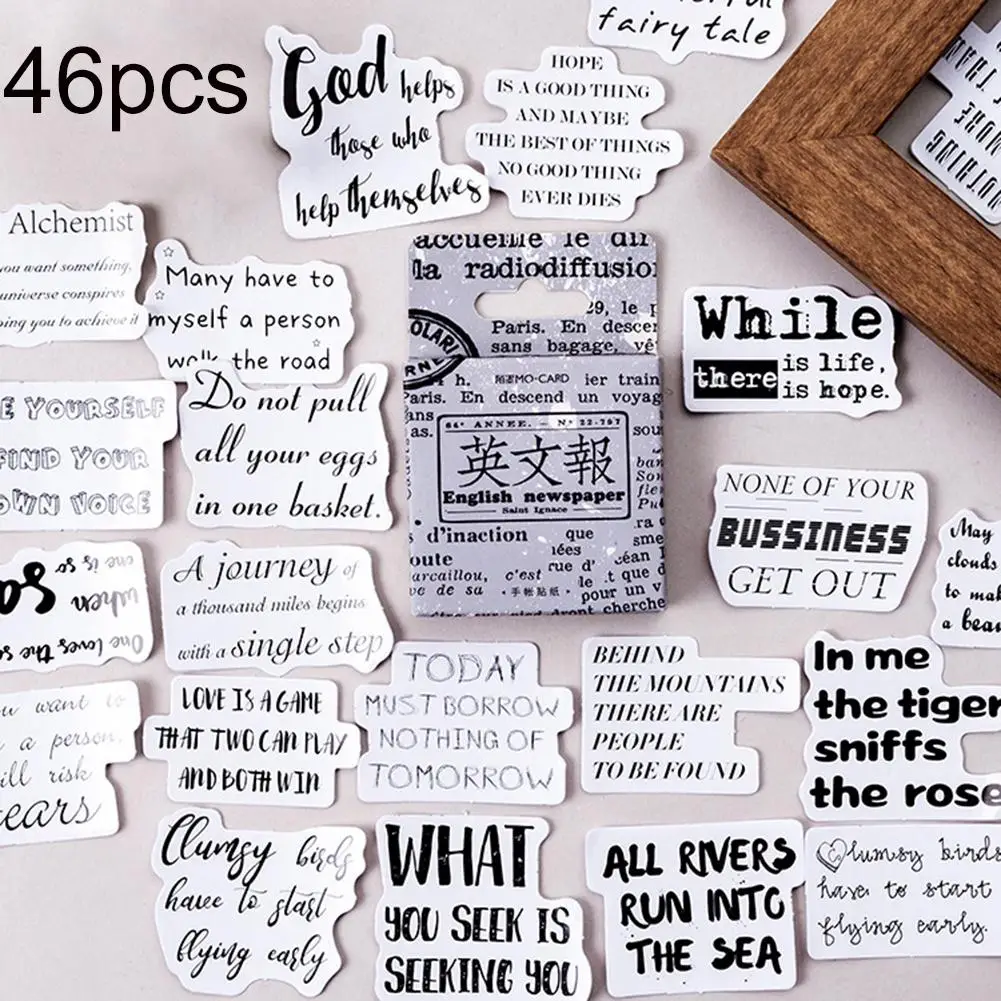 HOT SALE 46Pcs Vintage English Newspaper Style Stickers Scrapbook Diary Album Decal Decor
HOT SALE 46Pcs Vintage English Newspaper Style Stickers Scrapbook Diary Album Decal Decor