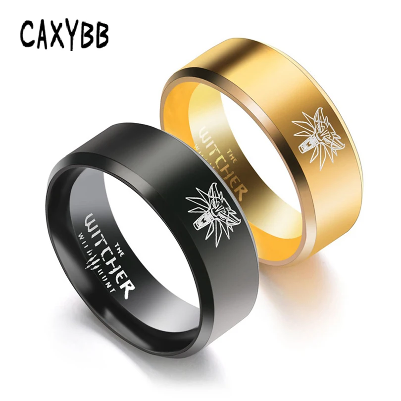 Caxxby Brand Game The Witcher 3 Wild Gold Hunting Ring Stainless Steel Medallion Black and gold Rings for Men Punk Wolf Rings
Caxxby Brand Game The Witcher 3 Wild Gold Hunting Ring Stainless Steel Medallion Black and gold Rings for Men Punk Wolf Rings