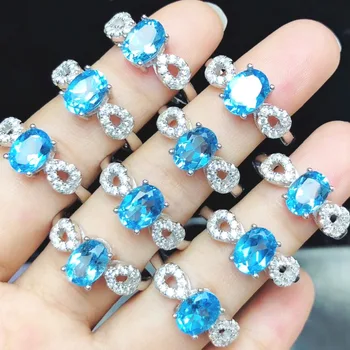 Natural Blue Topaz Ring Engagement Wedding Ring 6X8MM Gemstone Oval Bow Ring 925 Sterling Silver Women Jewelry
Natural Blue Topaz Ring Engagement Wedding Ring 6X8MM Gemstone Oval Bow Ring 925 Sterling Silver Women Jewelry