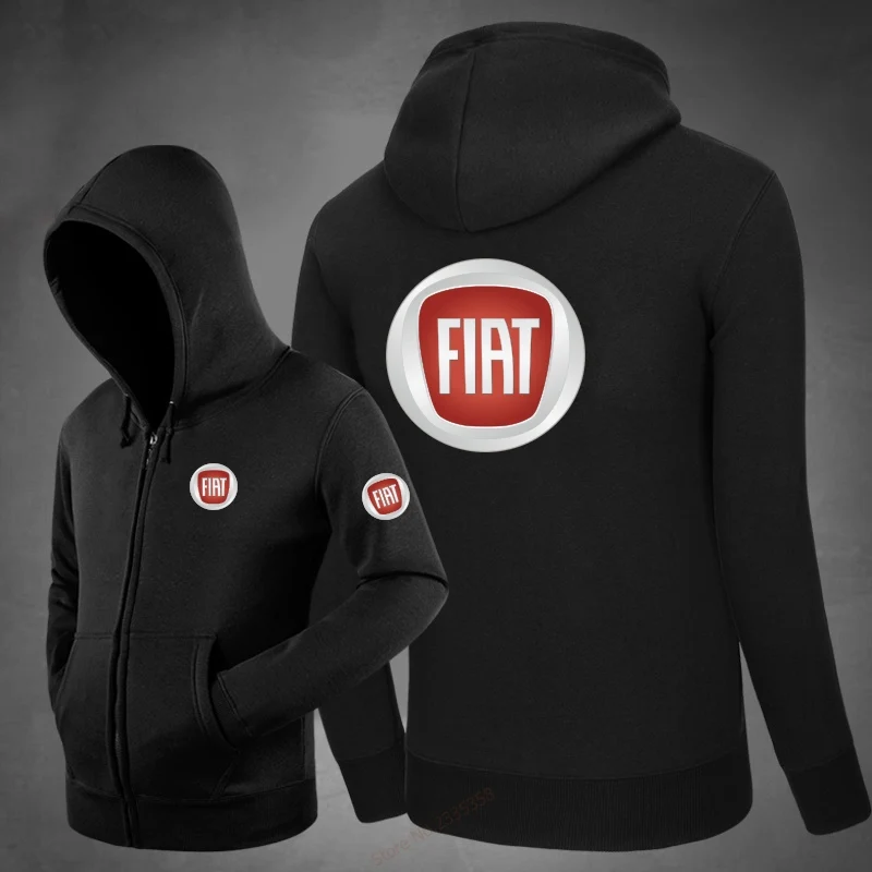 

Hoodies Men Hooded Casual Winter Warm Coat Male FIAT Sweatshirts Coat Zipper hoody Man Clothing