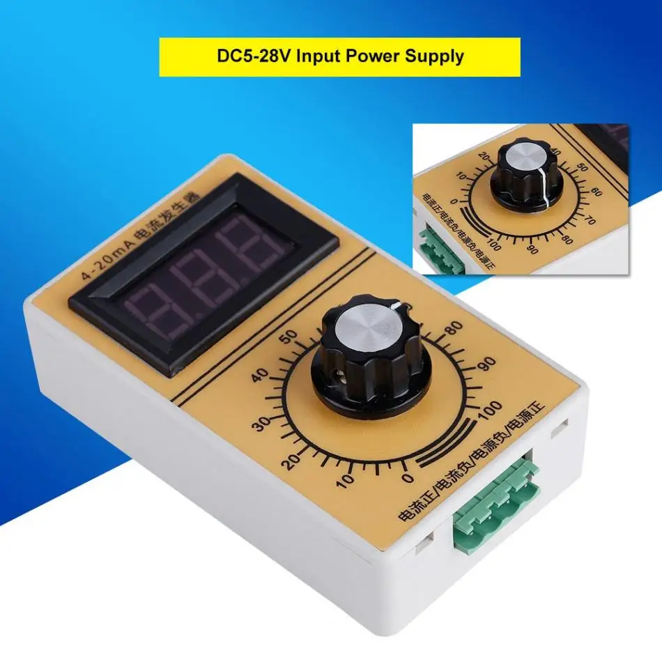 No Delay 4-20mA Generator DC5-28V Input Adjustable Signal Generator Diyeeni Current Signal Generator with Ammeter Probe to Provide Precise Values