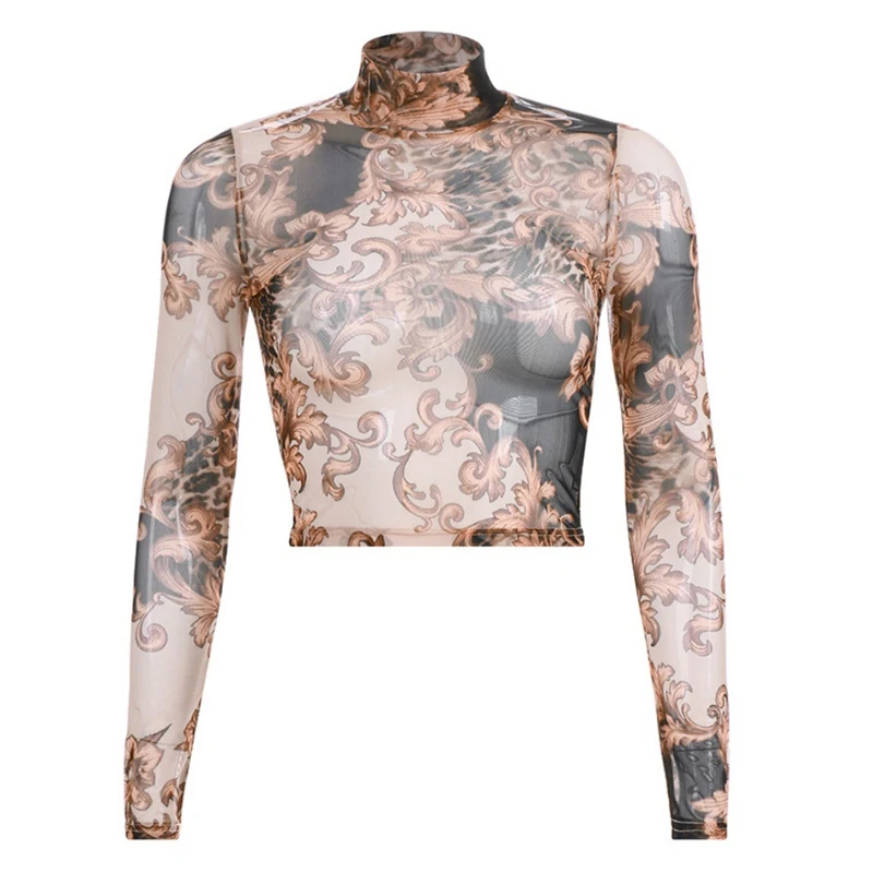 Fashion Mesh Crop Top for Women T-shirt Flower Print Thin Summer Top Women Sexy Transparent Streetwear O-neck Bodycon Tshirt
Fashion Mesh Crop Top for Women T-shirt Flower Print Thin Summer Top Women Sexy Transparent Streetwear O-neck Bodycon Tshirt