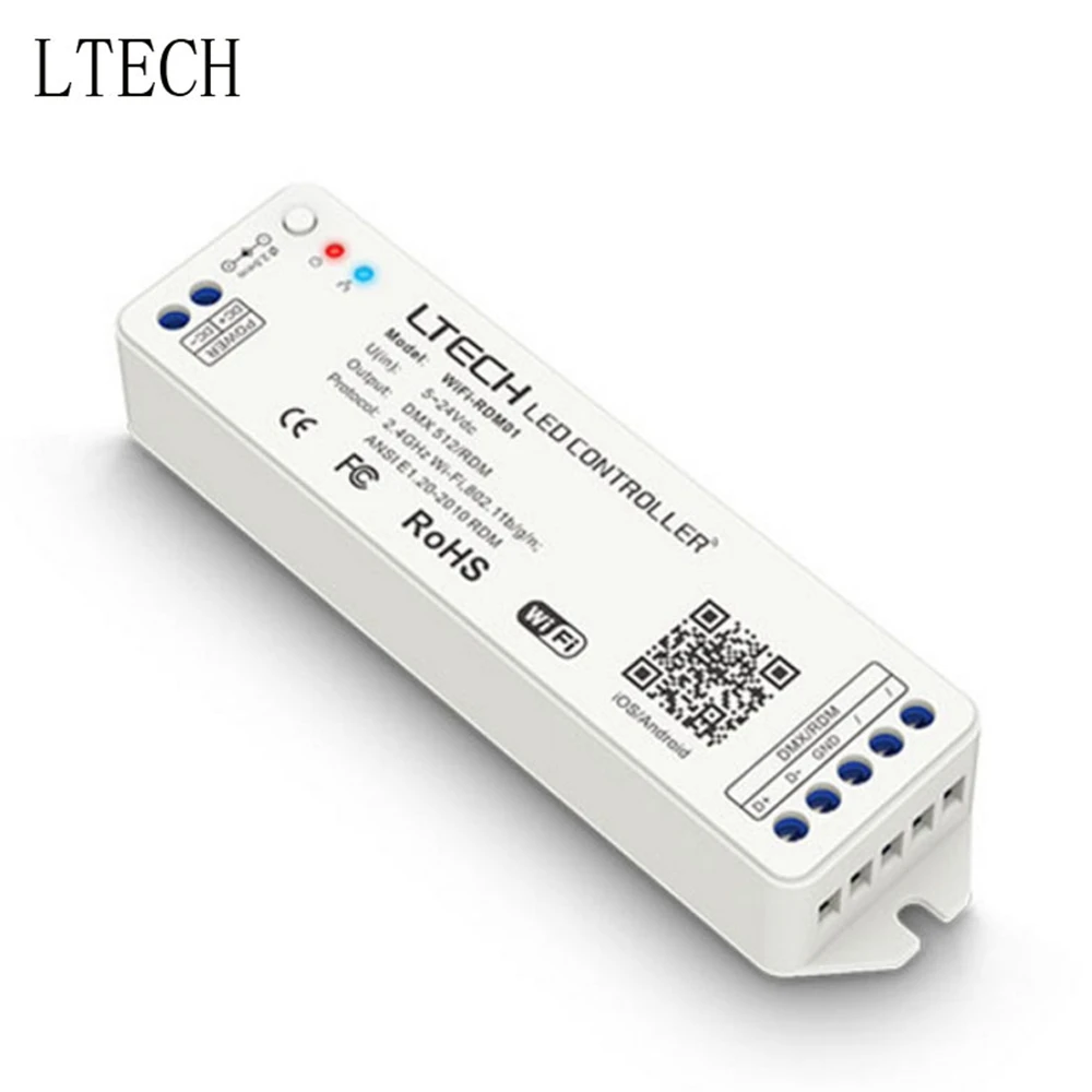 LTECH RDM Wifi Led Controller Wifi-RDM01 5-24V Input DMX512/RDM Output For Led Lights
LTECH RDM Wifi Led Controller Wifi-RDM01 5-24V Input DMX512/RDM Output For Led Lights