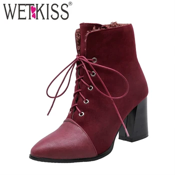 WETKISS Thick Plush Cross Tied High Heels Super Keep Warm Winter Ankle Boots Pointed Toe Thin Heel Shoes Simple Thermal Bootie
WETKISS Thick Plush Cross Tied High Heels Super Keep Warm Winter Ankle Boots Pointed Toe Thin Heel Shoes Simple Thermal Bootie