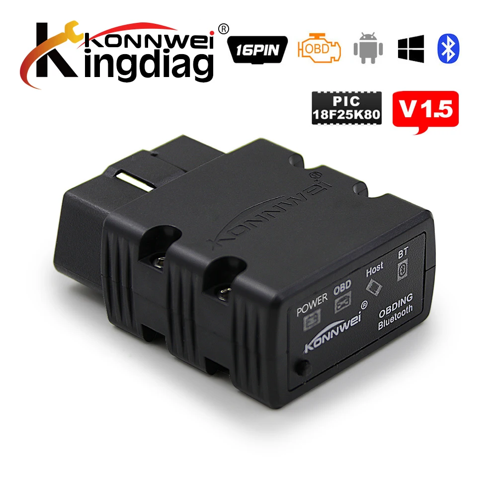 

A+ quality Konnwei KW902 ELM327 Bluetooth 3.0 OBD2 CAN-BUS Scanner works on android/windows kw 902 ELM 327 BT Adapter in stock