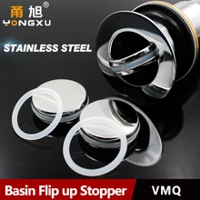 Sink-Drain-Strainer Basin Pop-Up Flip-Top-Stopper Lavatory Bathroom-Vessel Overflow