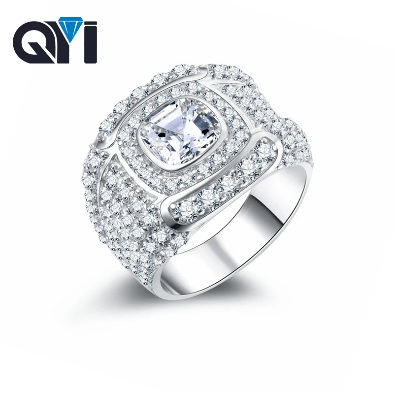 QYI 925 Sterling Silver Men Jewelry Ring 3 ct Cushion cut Zircon Male Emgagement Wedding Band Ring Gift Support Customization
QYI 925 Sterling Silver Men Jewelry Ring 3 ct Cushion cut Zircon Male Emgagement Wedding Band Ring Gift Support Customization