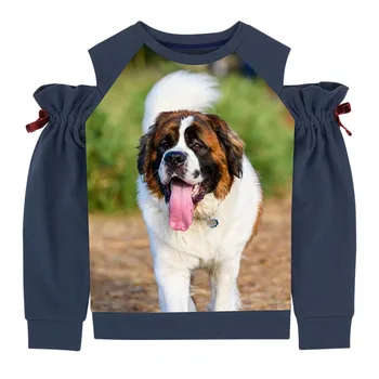 Girls wear fashion T-shirts print A big dog with a tongue spring and fall long-sleeved T-shirts, baby clothes
Girls wear fashion T-shirts print A big dog with a tongue spring and fall long-sleeved T-shirts, baby clothes