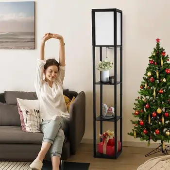 LED Shelf Floor Lamp Wooden Frame Tall Light with Organizer Storage Display Shelves-Modern Standing Lamp for Living Room Bedroom
LED Shelf Floor Lamp Wooden Frame Tall Light with Organizer Storage Display Shelves-Modern Standing Lamp for Living Room Bedroom