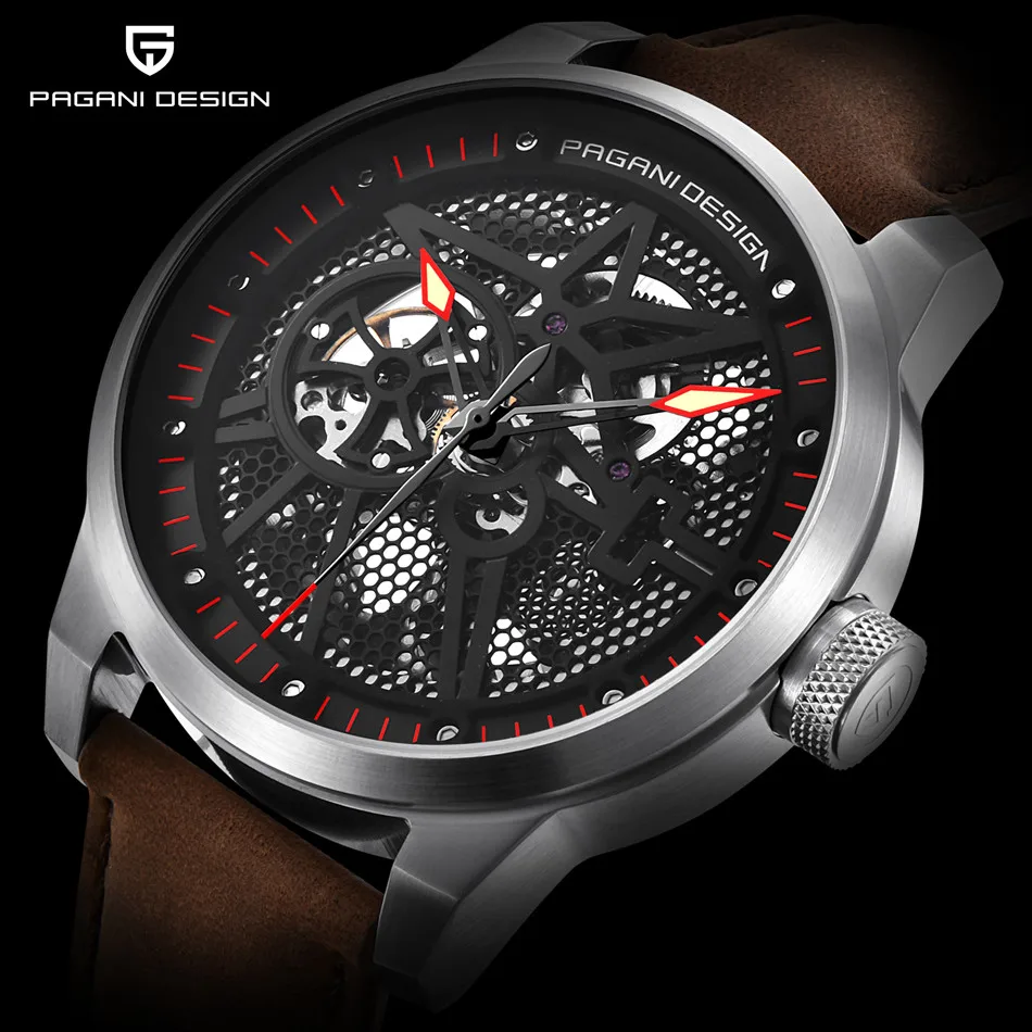 Fashion Pagani Leather Tourbillon Watch