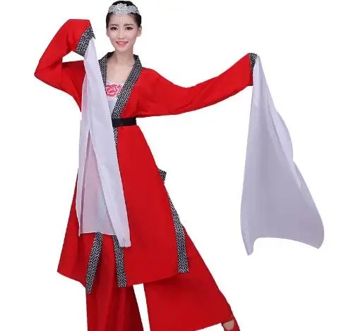 (0173) Chinese Classical legend dance red/blue water sleeves costumes long sleeves fan Poetry fairy stage performance clothing
(0173) Chinese Classical legend dance red/blue water sleeves costumes long sleeves fan Poetry fairy stage performance clothing