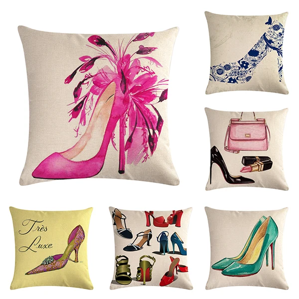 45 * 45 Cm Noble Female High-heeled Shoe Pattern Cushion Cover Square Sofa Cushion Sleeve Suitable for Home Decoration
45 * 45 Cm Noble Female High-heeled Shoe Pattern Cushion Cover Square Sofa Cushion Sleeve Suitable for Home Decoration