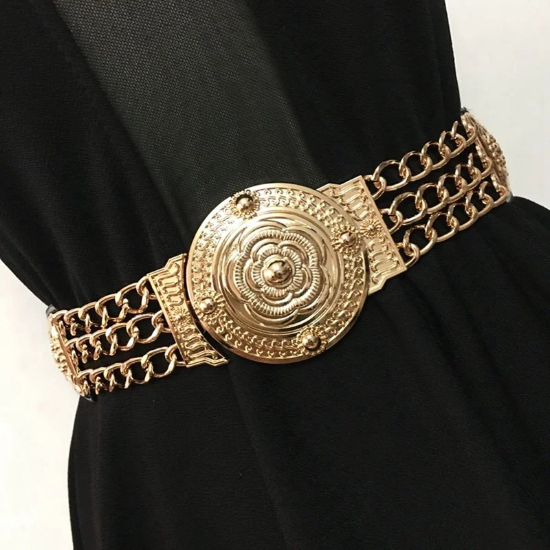 2019 Women Flower Gold Belts Fashion Ladies Floral Elastic Metal Women Waist Belt For Dress Female Golden Chain Belt 156
2019 Women Flower Gold Belts Fashion Ladies Floral Elastic Metal Women Waist Belt For Dress Female Golden Chain Belt 156