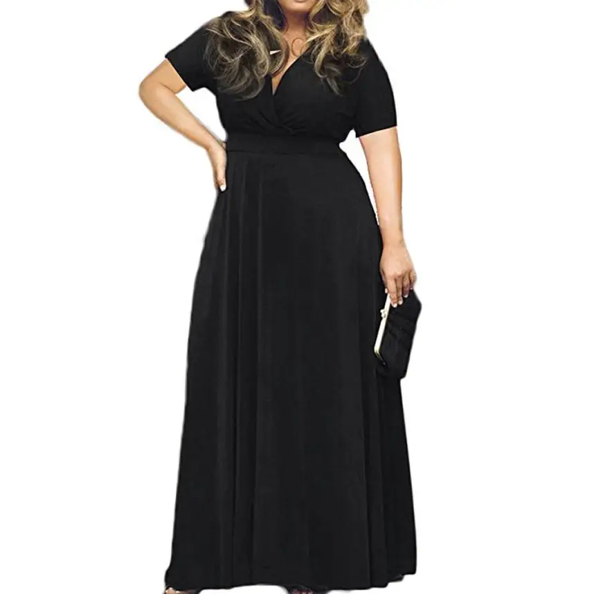 HAMBODER 2018 Women's Spring Summer Solid V-Neck Short Sleeve Plus Size Evening Party Maxi Ankle-Length Dress 18JULY27
HAMBODER 2018 Women's Spring Summer Solid V-Neck Short Sleeve Plus Size Evening Party Maxi Ankle-Length Dress 18JULY27