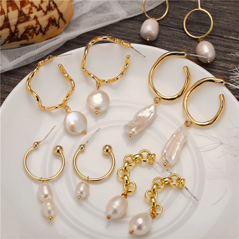 Geometric Round Pearl Earrings Gold Color Drop Earrings For Women Freshwater Pearl Earring 2019 New Female Brincos Accessories
Geometric Round Pearl Earrings Gold Color Drop Earrings For Women Freshwater Pearl Earring 2019 New Female Brincos Accessories