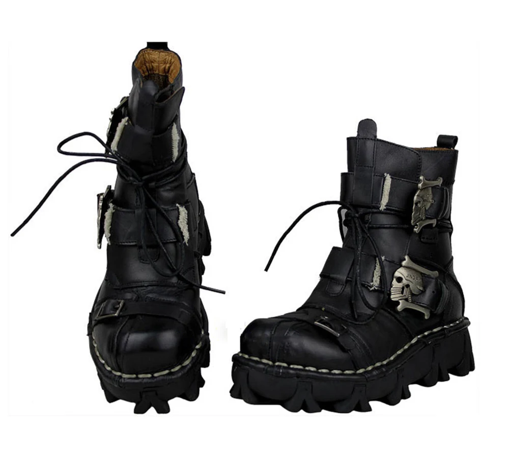 Handmade Skull Leather Boots