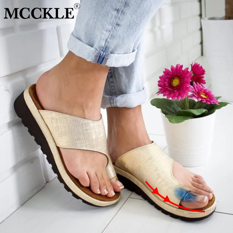 MCCKLE Women Comfy Plain Shoes Flat Platform Ladies Casual Big Toe Foot Correction Sandals Orthopedic Bunion Corrector Flip Flop
MCCKLE Women Comfy Plain Shoes Flat Platform Ladies Casual Big Toe Foot Correction Sandals Orthopedic Bunion Corrector Flip Flop