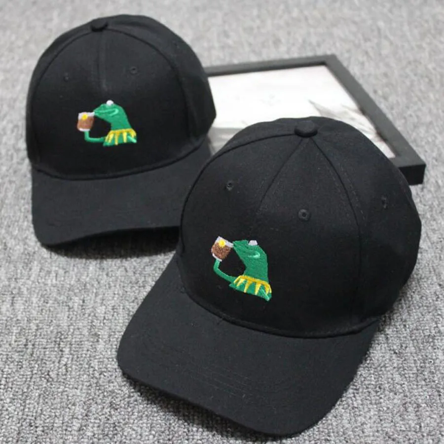2018 new Sad Kermit Tea Cap Frog Pepe Feels Bad Man Embroidery Sun-shade Snapback Hip Hop Baseball Cap The Sad Meme Frog Hat
2018 new Sad Kermit Tea Cap Frog Pepe Feels Bad Man Embroidery Sun-shade Snapback Hip Hop Baseball Cap The Sad Meme Frog Hat
