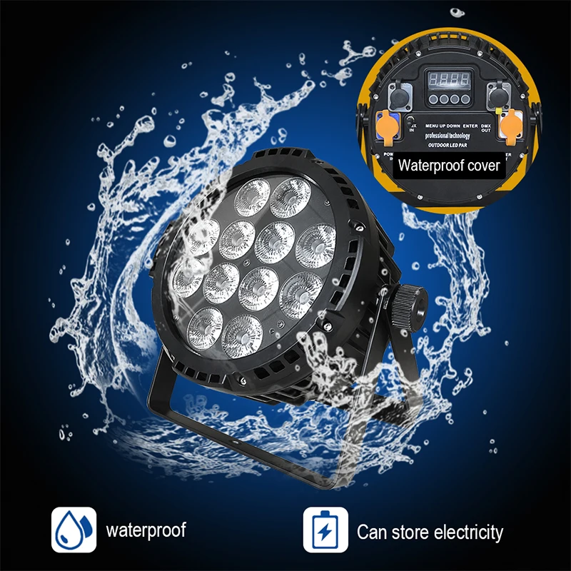 IMRELAX Wireless Battery Waterproof 12*18w RGBWA+UV 6in1 LED Par Can Light Silence Outdoor Stage Par Light DMX LED Par Light
IMRELAX Wireless Battery Waterproof 12*18w RGBWA+UV 6in1 LED Par Can Light Silence Outdoor Stage Par Light DMX LED Par Light