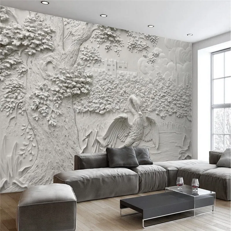 beibehang Custom Modern Wall Paper Living Room Background White Reliefs Crane Tree Art Wall Covering Home Decor Mural Wallpaper
beibehang Custom Modern Wall Paper Living Room Background White Reliefs Crane Tree Art Wall Covering Home Decor Mural Wallpaper