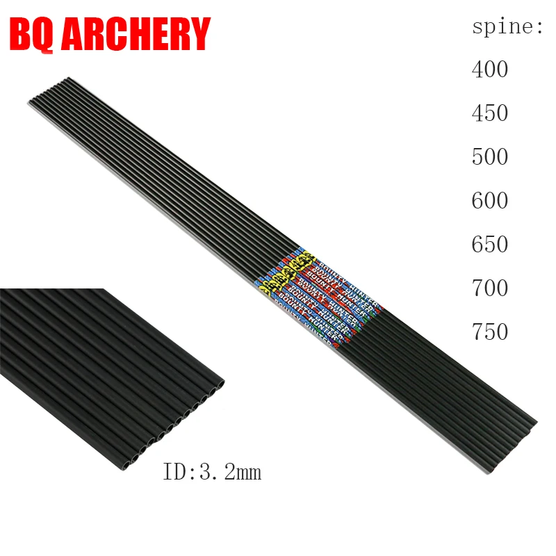 12pcs New Pure Carbon Arrow Shafts 32 inch ID 3.2 mm Spine 400 450 500 600 650 700 750 DIY Archery for Bow Hunting Shooting
12pcs New Pure Carbon Arrow Shafts 32 inch ID 3.2 mm Spine 400 450 500 600 650 700 750 DIY Archery for Bow Hunting Shooting