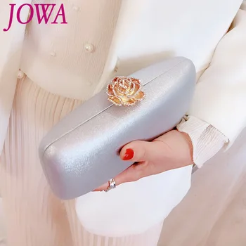 

2019 New Design Women's Evening Bag Lady Diamonds Flower Hasp Mini Handbag Wedding Party Bride Clutches Night Pink Purse 3 Color