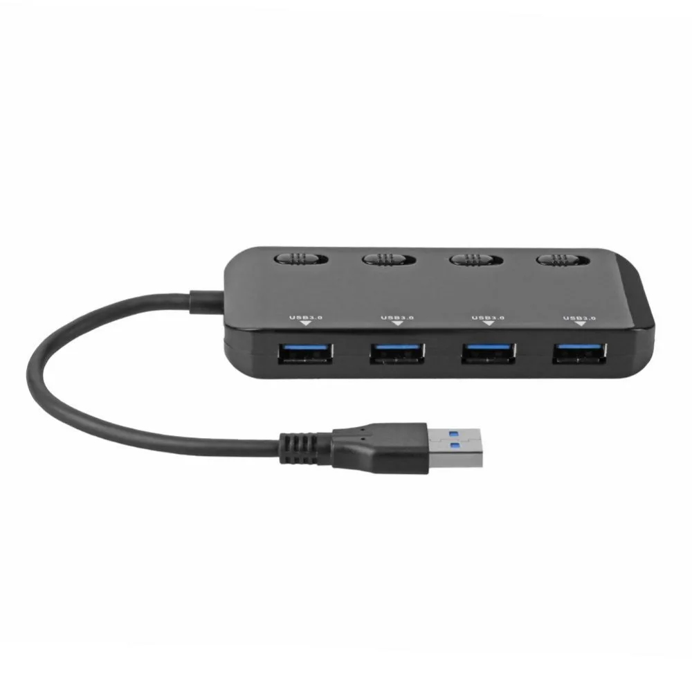 Ultra Slim High Speed 4 Port USB 3.0 Hub Splitter Extender Adapter Cable with Individual Switch LED Indicator
Ultra Slim High Speed 4 Port USB 3.0 Hub Splitter Extender Adapter Cable with Individual Switch LED Indicator
