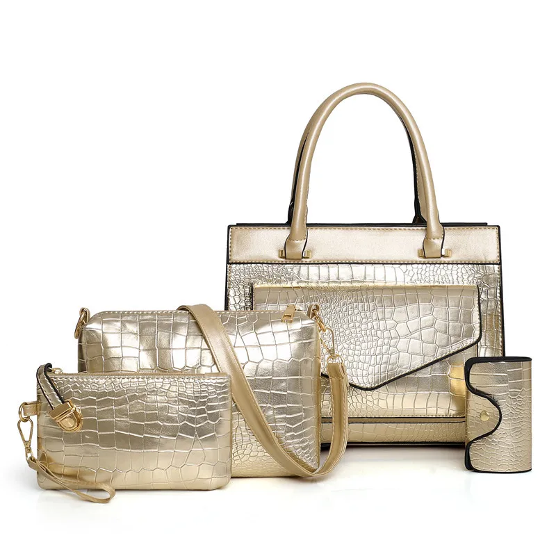 Four-piece female bag with European and American fashion crocodile pattern, single shoulder and oblique straddle
Four-piece female bag with European and American fashion crocodile pattern, single shoulder and oblique straddle