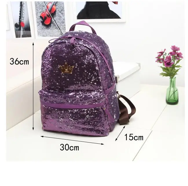 1 piece metal crown logo Mochilas Mujer Outdoor Crown Sequins Colorful Backpacks Travel Bag School Package Bags mochila
1 piece metal crown logo Mochilas Mujer Outdoor Crown Sequins Colorful Backpacks Travel Bag School Package Bags mochila