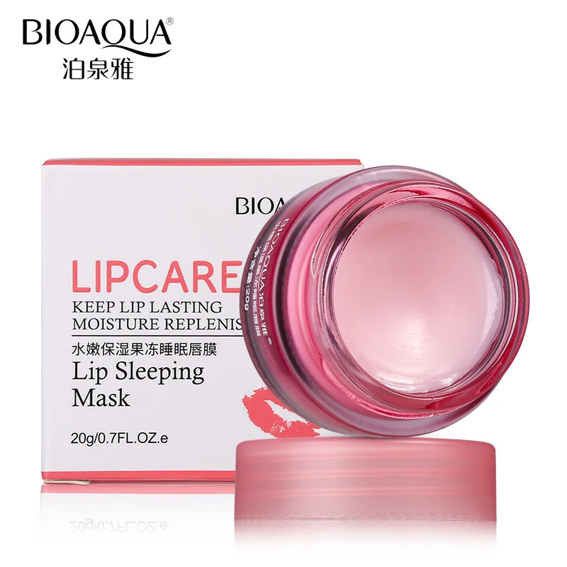 

BIOAQUA Strawberry Lip Sleeping Mask Exfoliator Lips Balm Moisturizer Nourish Lip Plumper Enhancer Vitamin Skin Care Night Cream