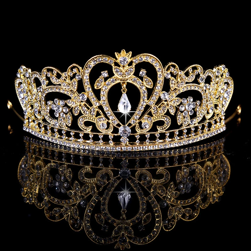 New Big Gold Bridal Pageant Tiaras Princess Crown Crystal Rhinestone Wedding Hair Accessories Headpiece Headband Wedding Tiara
New Big Gold Bridal Pageant Tiaras Princess Crown Crystal Rhinestone Wedding Hair Accessories Headpiece Headband Wedding Tiara