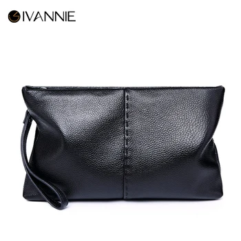 Brand Designer Unisex Day Clutch 2018 Genuine Leather Business Solid Black Envelope Purse Man Women Simple Wristlets bolsa sac
Brand Designer Unisex Day Clutch 2018 Genuine Leather Business Solid Black Envelope Purse Man Women Simple Wristlets bolsa sac