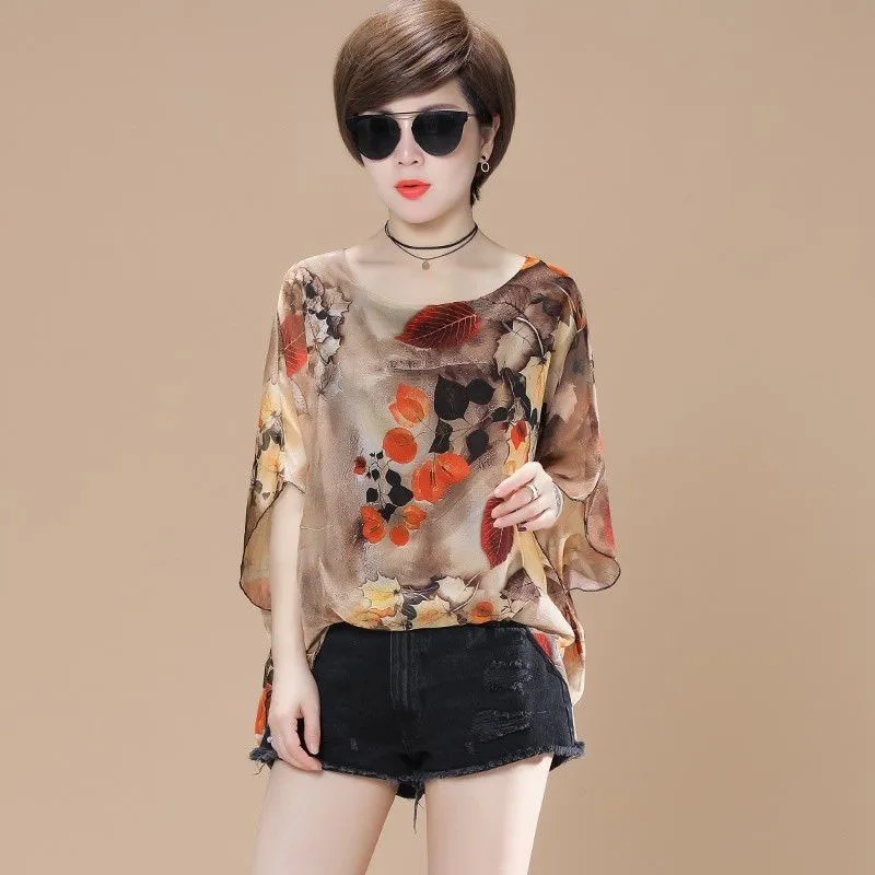 Women Loose Style Summer Beach Chiffon Blouses Shirts Lady Casual Short Batwing Sleeve Printed Blusas Tops DF2765
Women Loose Style Summer Beach Chiffon Blouses Shirts Lady Casual Short Batwing Sleeve Printed Blusas Tops DF2765