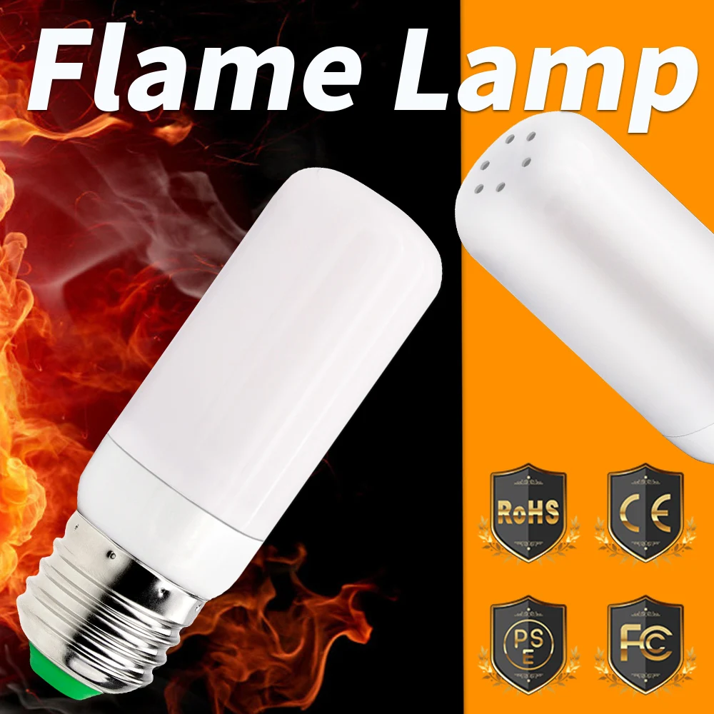 Creative LED Flame Lamp E27 LED Flame Effect Fire Light Bulb 3W 42leds Flickering Emulation Christmas Decoration Light AC85-265V
Creative LED Flame Lamp E27 LED Flame Effect Fire Light Bulb 3W 42leds Flickering Emulation Christmas Decoration Light AC85-265V