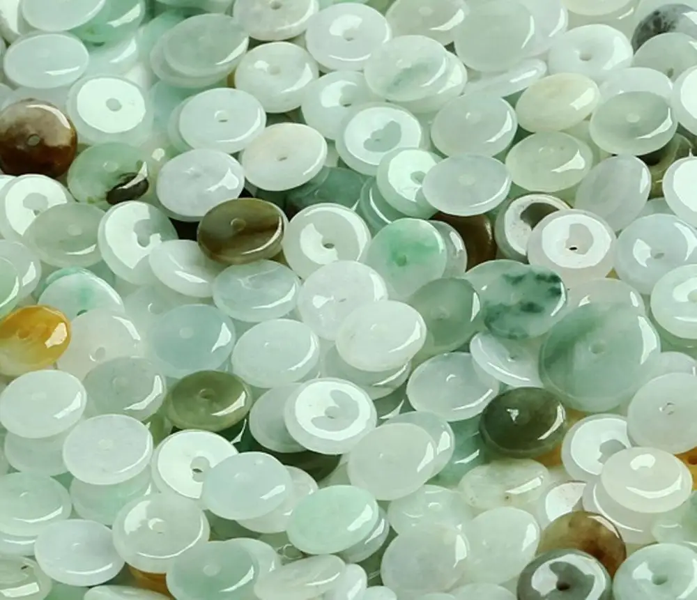 100 шт китайский натуральный цвет нефрита (Jadeite) бисер счастливый круг свободный