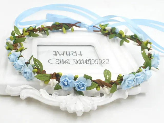 Bridal Flower Crown Headband Woodland Hair Garland Jewelry Bride Headdress Rustic Wedding Hairband Light Blue Gloral Head Wreath
Bridal Flower Crown Headband Woodland Hair Garland Jewelry Bride Headdress Rustic Wedding Hairband Light Blue Gloral Head Wreath