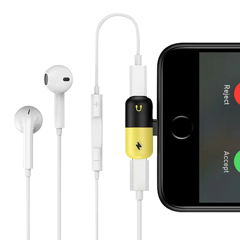 PORTEFEUILLE for iphone 6 7 8 plus 2in1 adapter Compact portable pill audio adapter for iphone X XS XR XS MAX charging connector
PORTEFEUILLE for iphone 6 7 8 plus 2in1 adapter Compact portable pill audio adapter for iphone X XS XR XS MAX charging connector