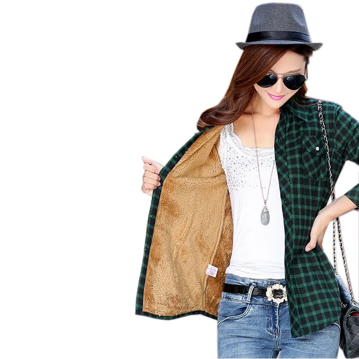 2018 New Women Clothes 2XL Plus Size Thick Warm Winter 100% Full Cotton Plaid Shirt Female Cashmere Long Sleeve Blouse Slim Tops
2018 New Women Clothes 2XL Plus Size Thick Warm Winter 100% Full Cotton Plaid Shirt Female Cashmere Long Sleeve Blouse Slim Tops