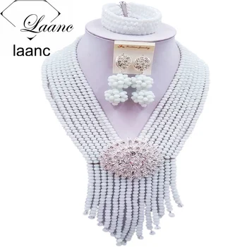 Laanc Fashion Nigerian Wedding African Beads White Jewelry Set for Women Brides Bridesmaids 8RSK001
Laanc Fashion Nigerian Wedding African Beads White Jewelry Set for Women Brides Bridesmaids 8RSK001