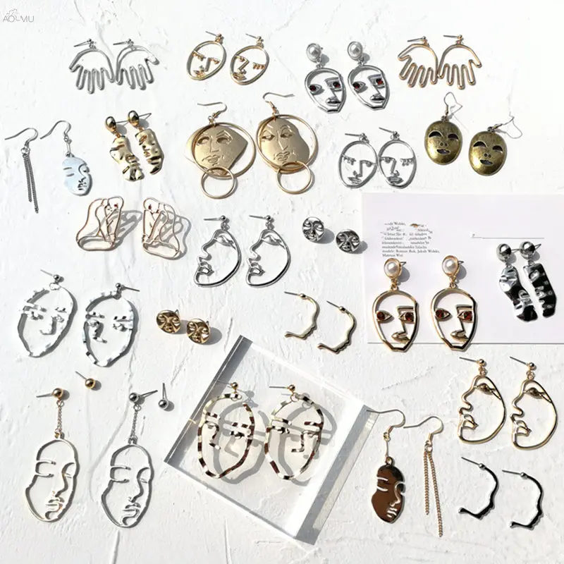 AOMU Punk Human Face Drop Earrings For Women Retro Abstract Hollow out Statement Metal Dangle Earring Fashion Jewelry
AOMU Punk Human Face Drop Earrings For Women Retro Abstract Hollow out Statement Metal Dangle Earring Fashion Jewelry