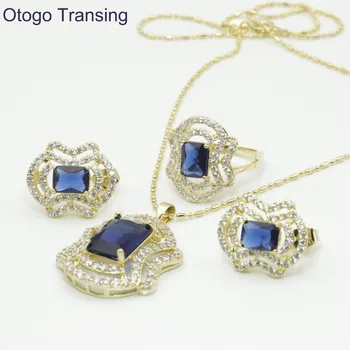 Otogo Transing Gold Color Romantic Geometric Shaped Fashion Jewelry Sets Blue crystal AAA Zircon For Necklace/Earring/Ring S187
Otogo Transing Gold Color Romantic Geometric Shaped Fashion Jewelry Sets Blue crystal AAA Zircon For Necklace/Earring/Ring S187